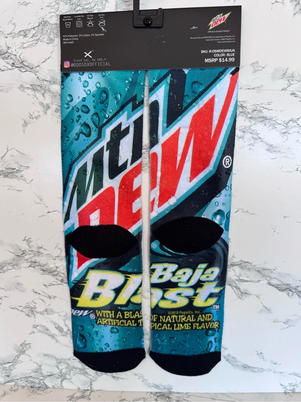 Odd Sox Mountain Dew Baja Blast Crew Socks